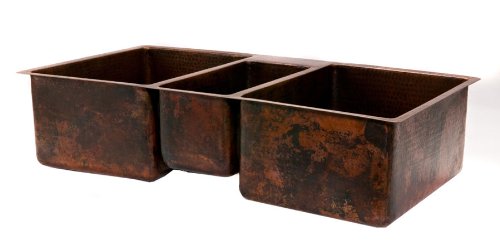 42 Copper Hammered Kitchen Basin Sink