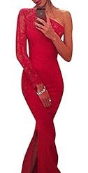 Sexy Mermaid Full Length Fitted Lace Slit Polyester Bodycon Dress 