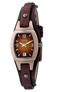 Fossil Women's JR9760 Skinny Brown Leather Strap Brown Analog Dial Watch by Fossil