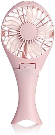 Touchshop Portable Folding USB Fish Shaped Fan Stepless-speed Quiet Operation Desktop Fan Handheld Size with USB Charge for Home Office Dorm Study and Outsides (Pink)