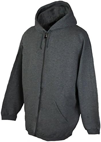 Pennant Big Men's Premium Full Zip Hooded Sweatshirt 4XL Charcoal