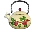 Franciscan Apple 2-3/4-Quart Enamel-on-Steel Whistling Tea Kettle