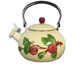Franciscan Apple 2-3/4-Quart Enamel-on-Steel Whistling Tea Kettle