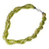 Two-tone Braided Collar Necklace - Green