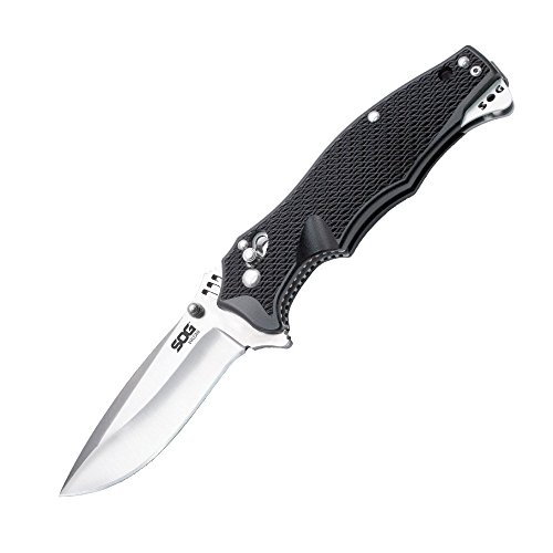 SOG Specialty Knives & Tools VL-01 Vulcan Knife with Straight Edge Assisted Folding 3.5-Inch  VG10 Steel Blade and GRN Handle, Satin Finish