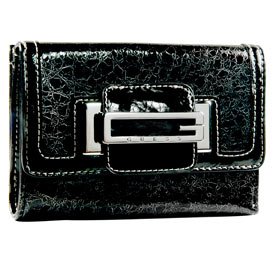 Buy Ladies Camden Black Synthetic Leather Tri-Fold Wallet by Guess by GUESS