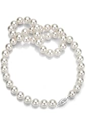 14k Gold Handpicked AAA White Japanese Akoya Cultured Pearl Necklace, 18"
