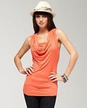 bebe Sexy Cowl Neck Tank