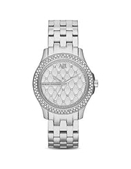 Armani Exchange Lady Hamilton Silver Quilted Dial Stainless Steel Ladies Watch AX5215