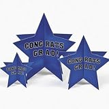 BLUE CONGRATS GRAD STARS CENTERPIECE  3 PIE