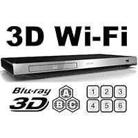 PHILIPS 2D/3D BDP-5406 Wi-Fi Unlocked Multi Zone All Region Free DVD Disc Blu Ray Disc Player. 100-240V 50/60Hz Works on all USA TVs + 6 Feet HDMI Cable Bundle