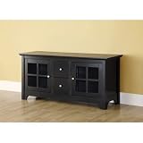 Walker Edison 52 Wood TV Console with 2 Drawers - Matte Black W52C2DWBL