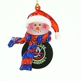 Pack of 4 NHL New York Islanders Hockey Puck Snowman Christmas Ornaments 2.75"