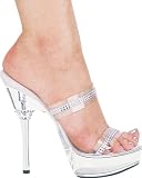 Ellie Shoes - 678-LORETTA, 6 Rhinestone Heel Sandal With Rhinestone Upper