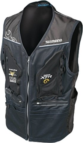 SHIMANO Mechaniker-Arbeitsweste schwarz, Gr. XXL/XXXL - 100 % Polyamid, ausgestattet mit diversen Taschen zum verstauen des Werkzeugs, mit zusätzlichen Logos.