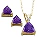 10 Karat Yellow Gold Trillion Amethyst Necklace title=