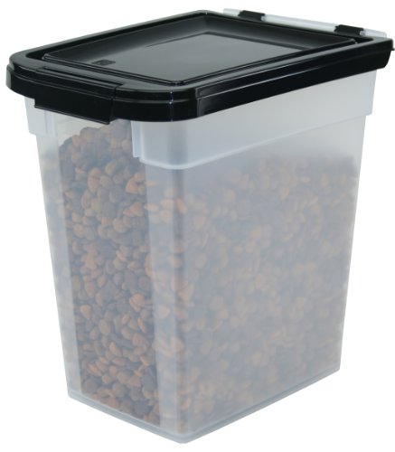 Airtight Pet Food Container - Clear/Black, 10-Pound capacity