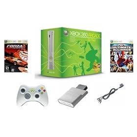 Microsoft Xbox 360 Arcade System - 7 Games, Wireless Controller and Family Settings