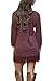 Our Precious Women's Casual Long Sleeve Lace Hem A-Line Shirt Dress Tunic Tops Burgundy M