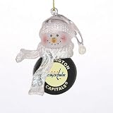 Pack of 4 NHL Washington Capitals Hockey Puck Snowman Christmas Ornaments 2.75"
