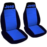 1995 Jeep Wrangler YJ seat covers. One front set of seat covers. Black and med blue... by Designcovers