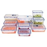New Lacuisine 20pc Locking Storage Container Set Silicone Seal Stackable Mi ....