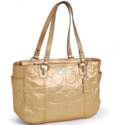 Coach Gold Embossed Gallery Zip East West Tote Bag - Coach 17727GLD
