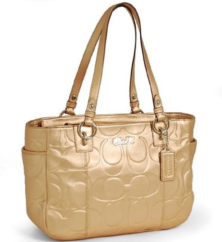 Coach Gold Embossed Gallery Zip East West Tote Bag - Coach 17727GLD Coach Gold Embossed Gallery Zip East West Tote Bag - Coach 17727GLD