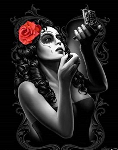 DGA Day of the Dead Stretched Canvas Wood Framed Wall Art 12x16 Inches - Bonita