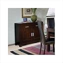 Furniture online: Server Sideboard with Black Glass Top Inlay Cappuccino Finish