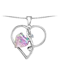 Original Star K (tm) 10mm Heart Shape Created Pink Opal Knotted Heart Pendant in 925 Sterling Silver