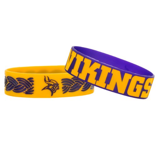 Forever Collectibles NFL Minnesota Vikings Bulky Bandz Bracelet 2-Pack