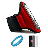 Red Durable Moisture Resistant Neoprene Protective Exercise Workout Armband ....