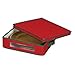 Household Essentials Holiday Charger Plate Storage Box, Holds 12 Charger Plates with Felt Protectors, Red Canvas with Green Trim
