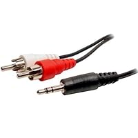 1/8' Stereo (3.5mm) Male Mini to 2-RCA Male Audio Y-Cable iPod Compatible (6 FT.)