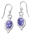 Solid Sterling Silver Denim Lapis Earrings