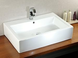 Design Waschtisch mit verchromten Überlauf / Waschtische für modernes