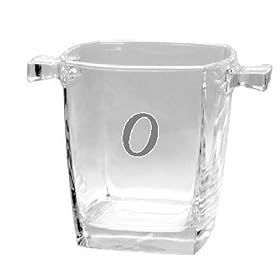 Culver Inc., Monogram O Square Base Glass Cooler Ice Bucket by Culver