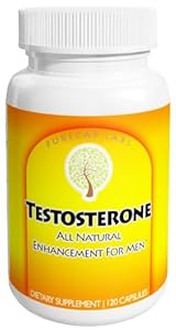 Testosterone- All Natural Male Enhancement Formula, 120 Capsules, 1 Month Supply