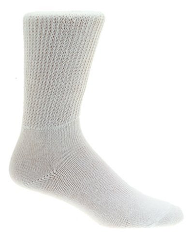 HealthPersonalCare: Peppy Feet Diabetic Socks, White, Medium Pack of Three