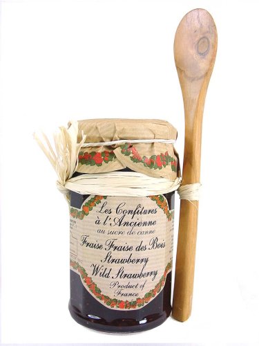 Andresy All natual fruit jam + Berard olive wood jam spoon gift set by Touch of Europe Gift Baskets