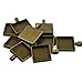Blank Square Bezel Tray Base for 20 mm Cabochon Necklace Pendant Pack Of 10