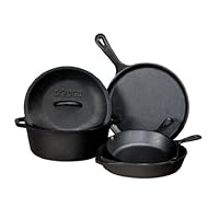 Lodge 5-Piece Cast Iron Cookware Set, Black