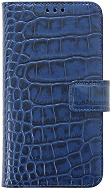 Samsung Galaxy S6 Edge Plus Case Genuine Leather Wallet Case Naborsa Case S6 Edge Plus (Croco Navy)