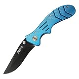 M-Tech Contoured Folding Knife Diamond Cut Blue