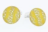 Sterling silver and translucent yellow enamel handmade cufflinks with presentation box