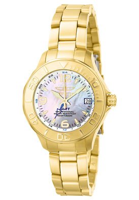 Invicta Women's 6891 Pro Diver Collection GMT 18k Gold-Plated Stainless Steel Watch