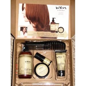 WEN BY CHAZ DEAN SWEET ALMOND CONDITIONER,STYLING CREME,INTENSIVE HAIR TREATMENT,TEXTURE BALM,WIDE TOOTH SHOWER COMB,5 PIECE SET