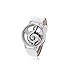 Stylish Women's Musical Note Pattern Round Dial Wrist Watch Ornament (Silver)