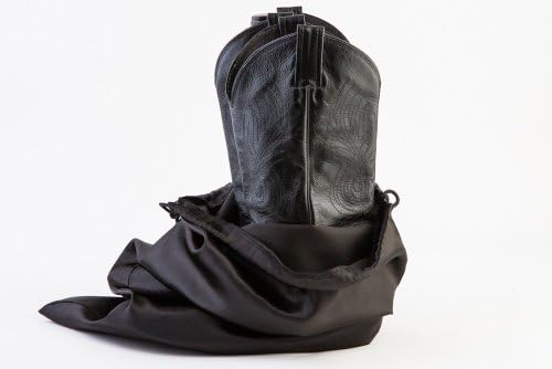 Large Boot Bag, Cowboy Boot Bag w/ Drawstring (Black) -Set of 4 Travel Boot Bags, 24" X 18"